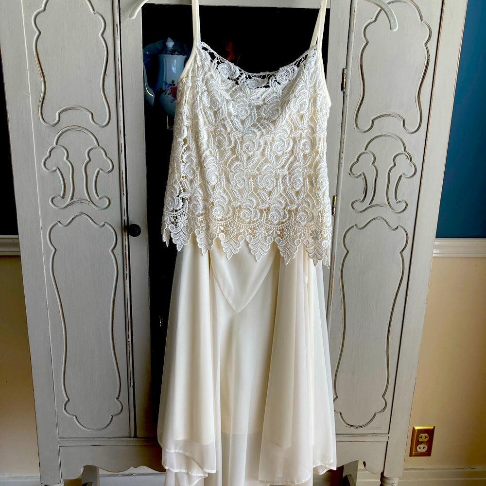 Ivory Lace top and skirt set